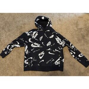 Nike hoodie AOP Men’s Size XXL Black Just Do It See Pics